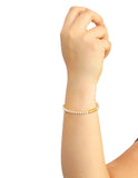 Brazalete Chapa Intercalado Blanco Dorado