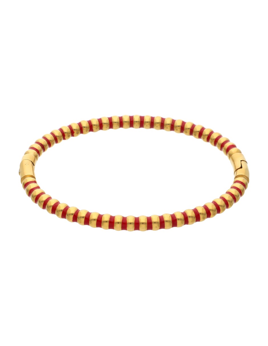 Brazalete Chapa Intercalado Rojo Dorado
