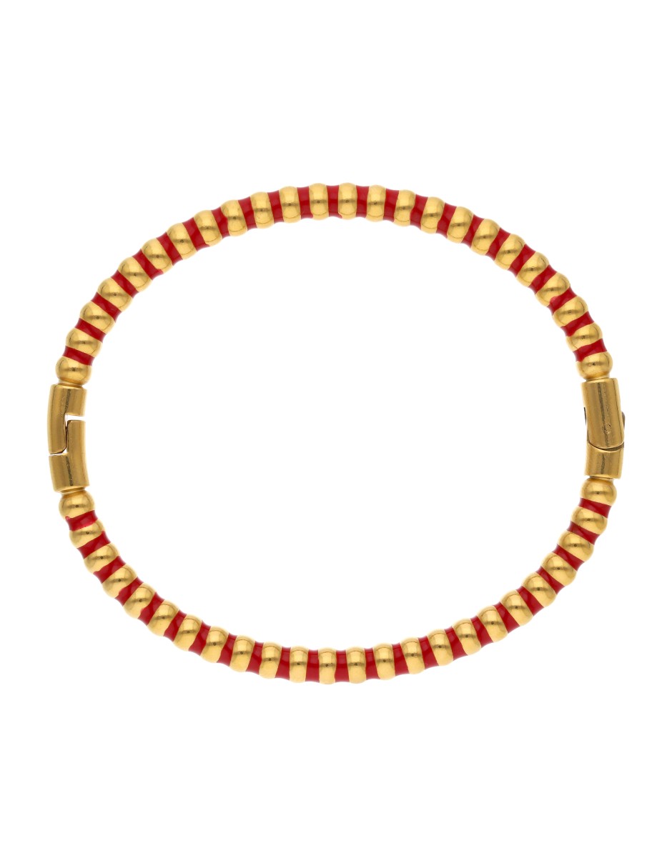 Brazalete Chapa Intercalado Rojo Dorado