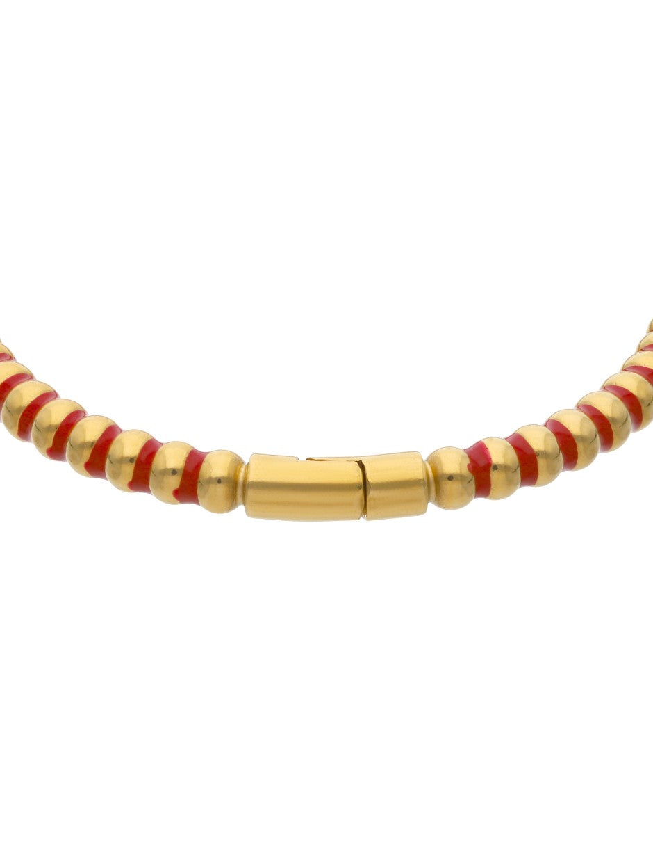 Brazalete Chapa Intercalado Rojo Dorado