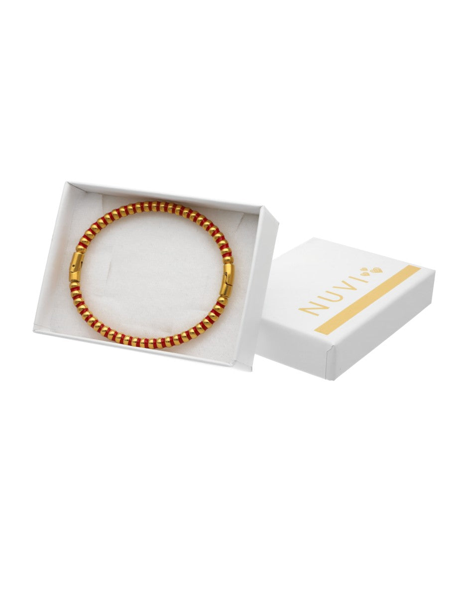Brazalete Chapa Intercalado Rojo Dorado
