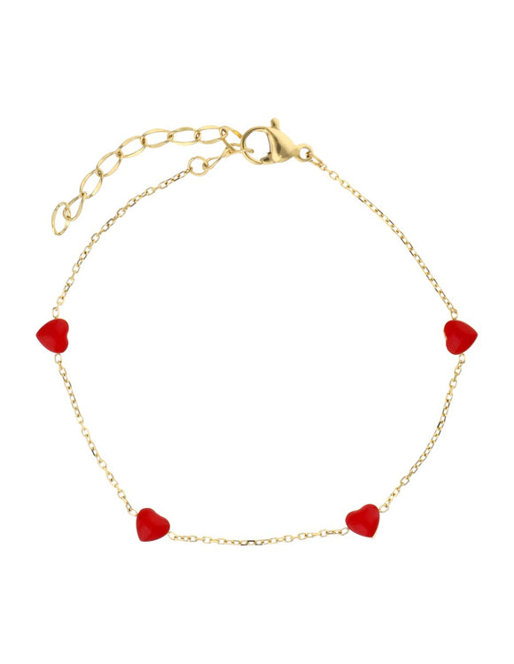 Pulso Pulsera Corazones Rojos