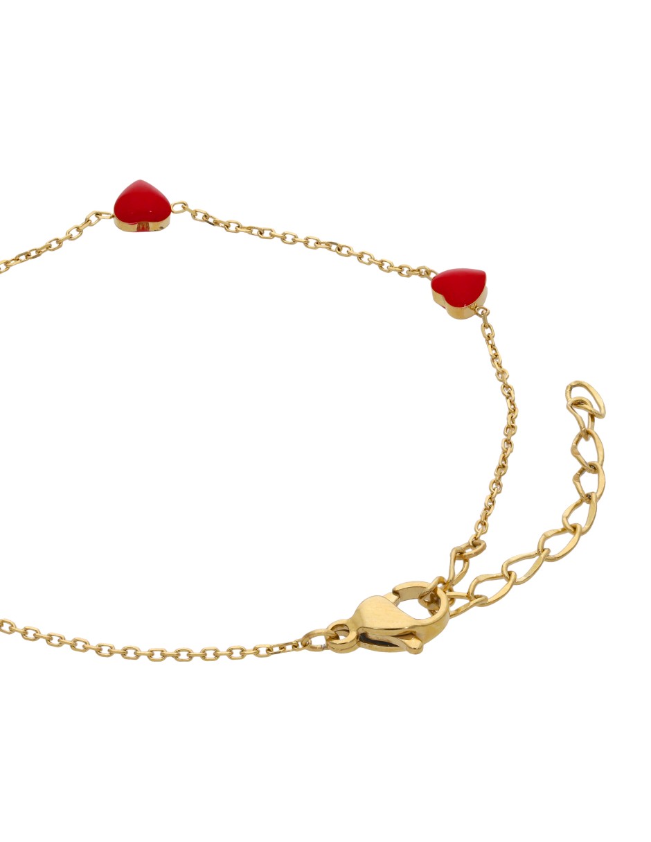Pulso Pulsera Corazones Rojos