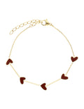 Pulso Pulsera Corazones Cafes