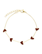 Pulso Pulsera Corazones Cafes