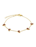 Pulso Pulsera Corazones Cafes