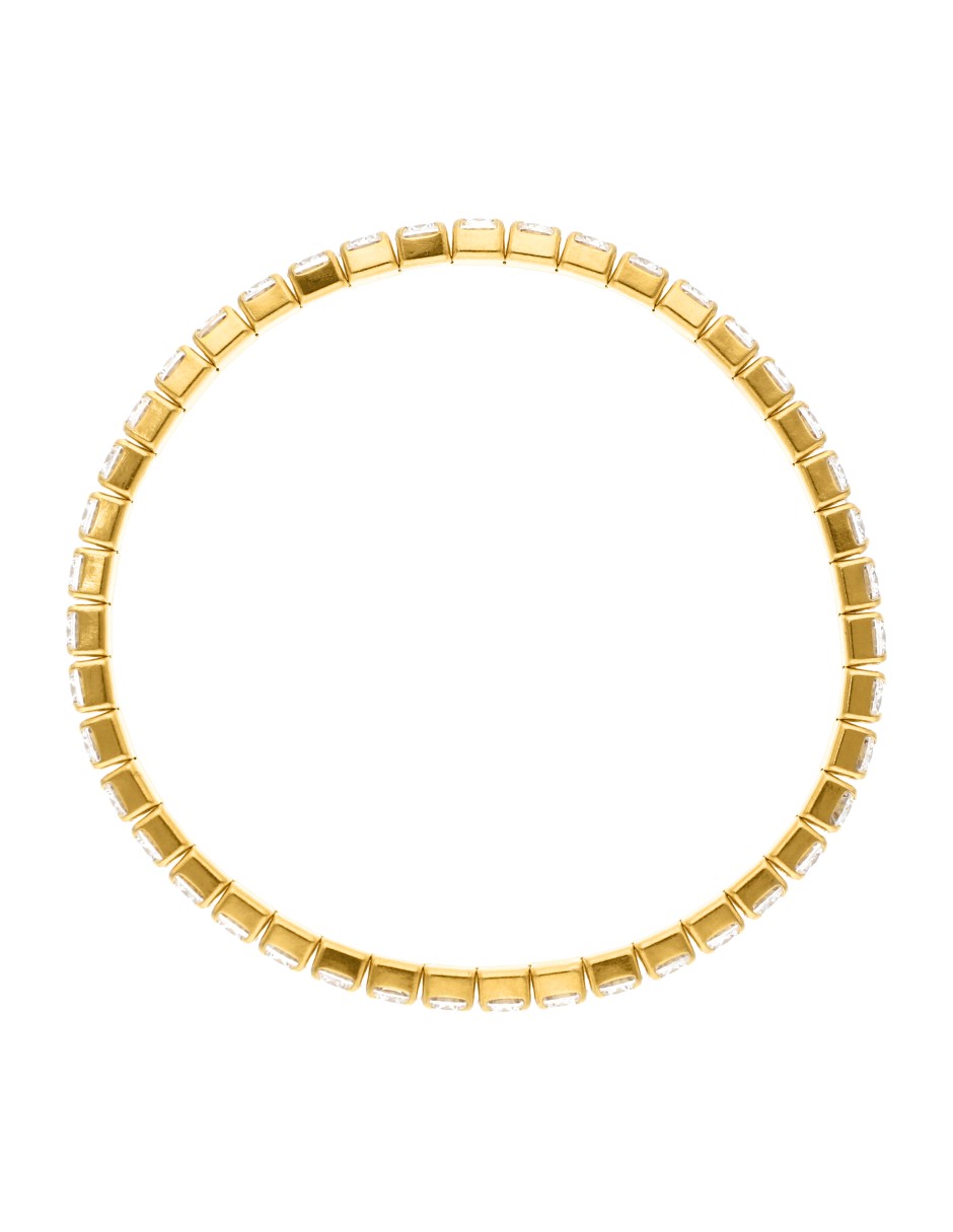 Pulsera Delgada Cristales Dorado