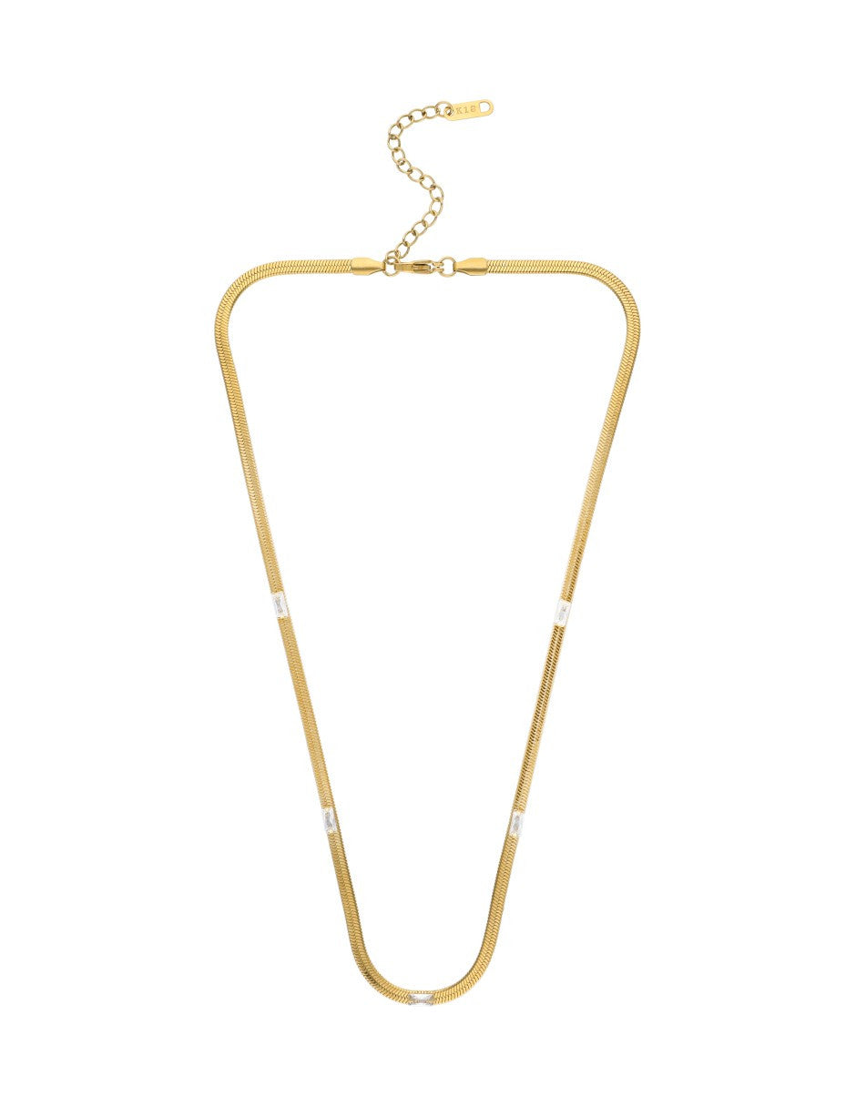 Collar Cadena Plana Detalles de Cristales