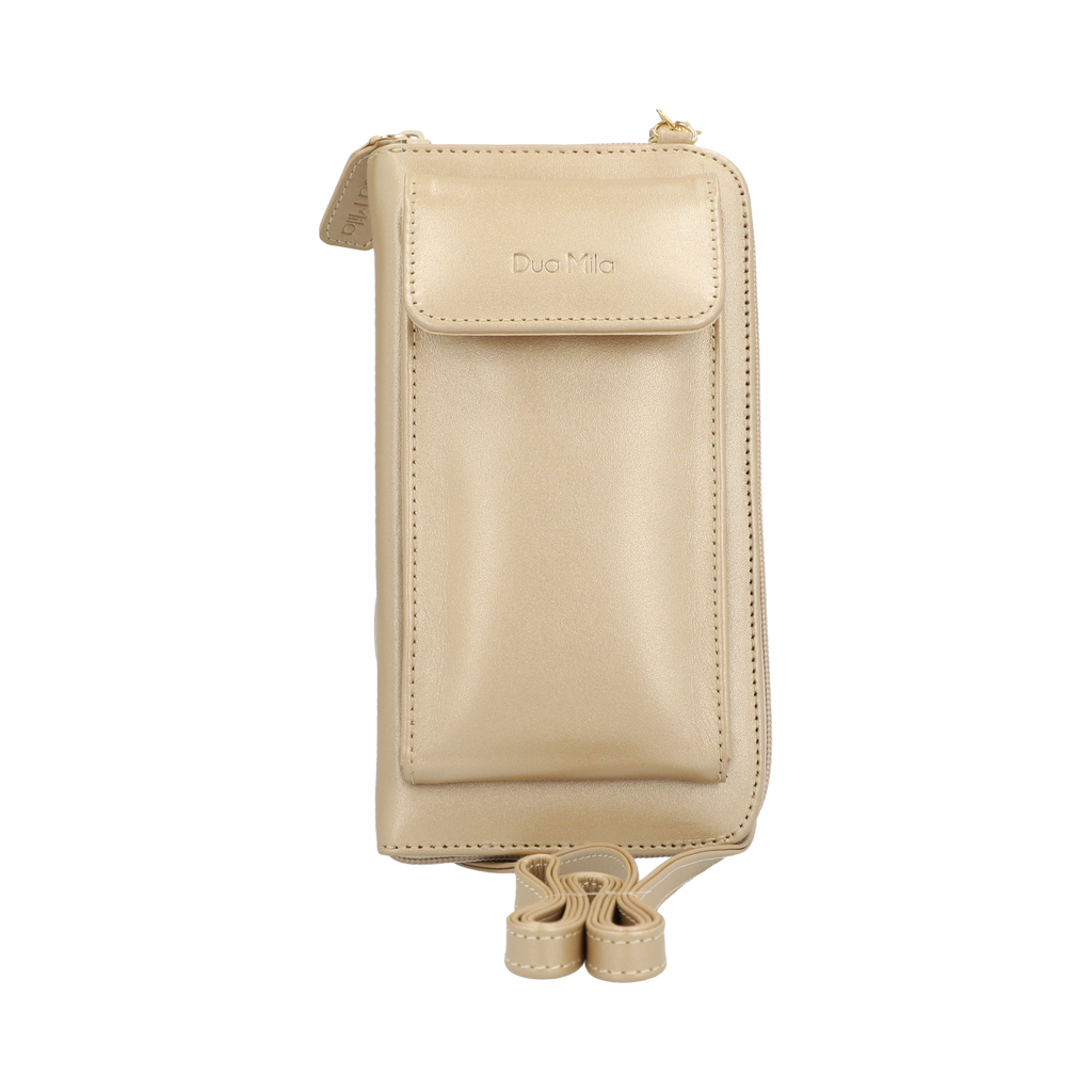 Crossbody Dua Mila Italia Piel Vertical Champagne