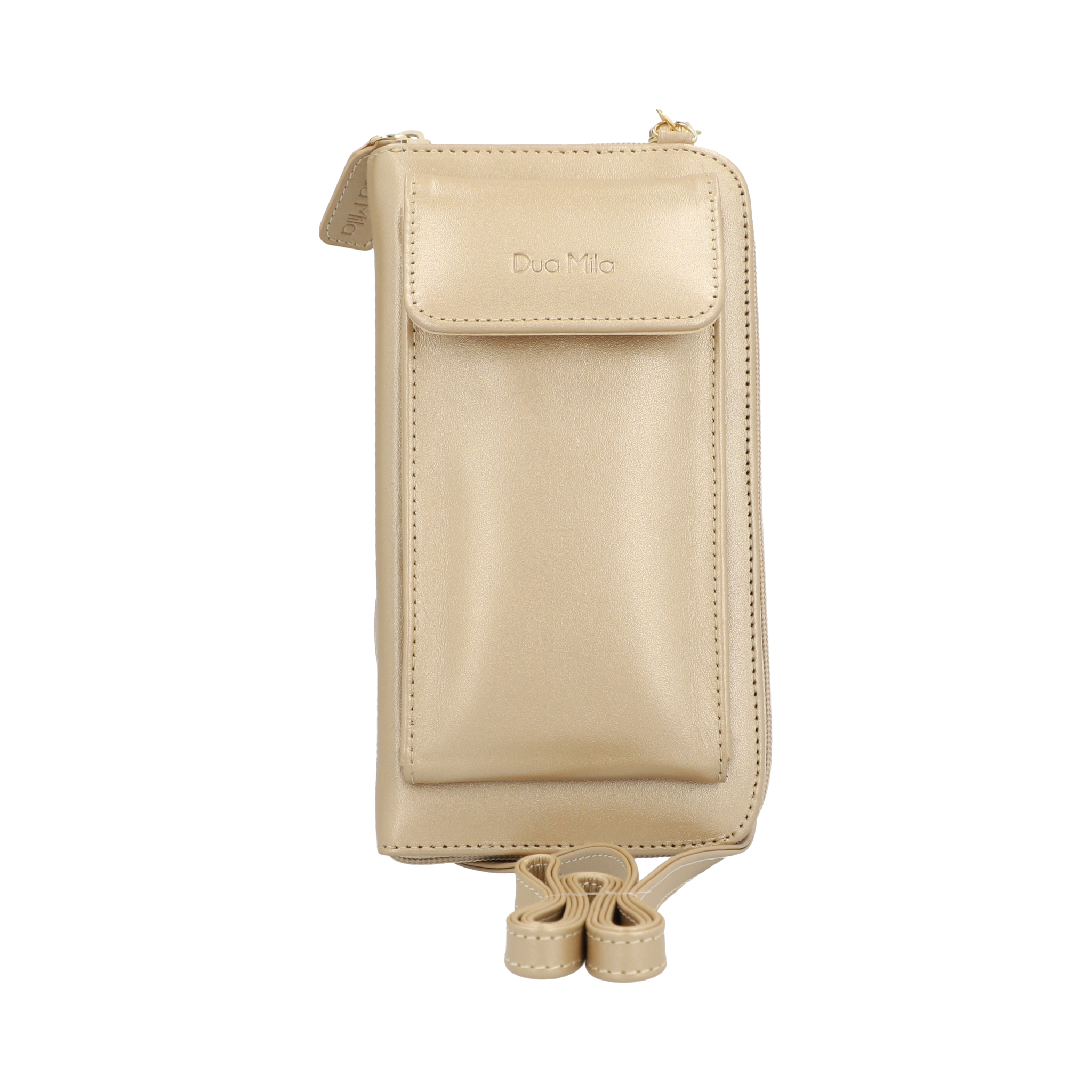Crossbody Dua Mila Italia Piel Vertical Champagne