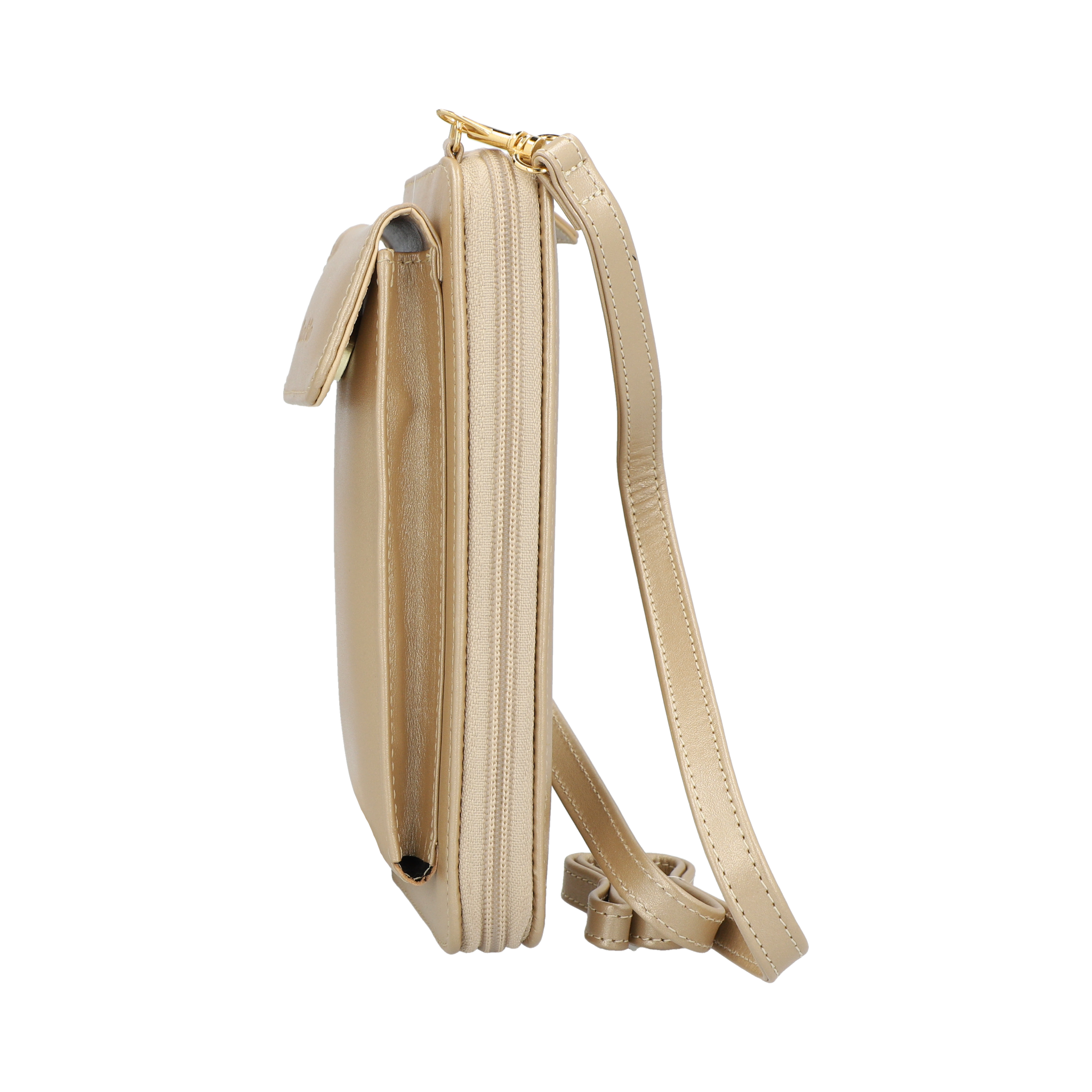 Crossbody Dua Mila Italia Piel Vertical Champagne