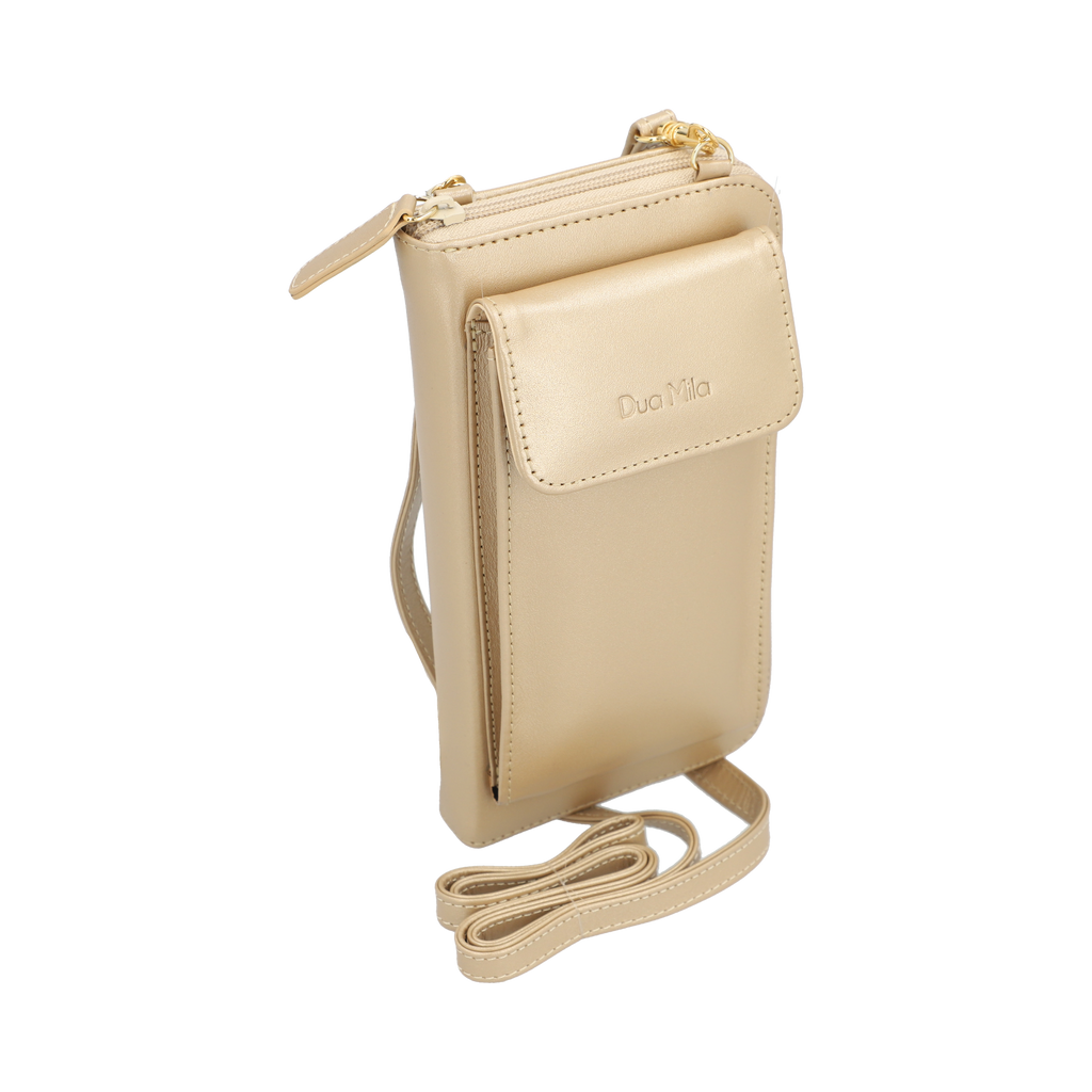 Crossbody Dua Mila Italia Piel Vertical Champagne