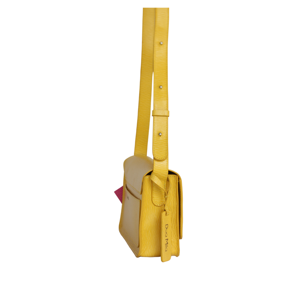 Crossbody Dua Mila Colección Cristina Piel Asa Larga Amarillo