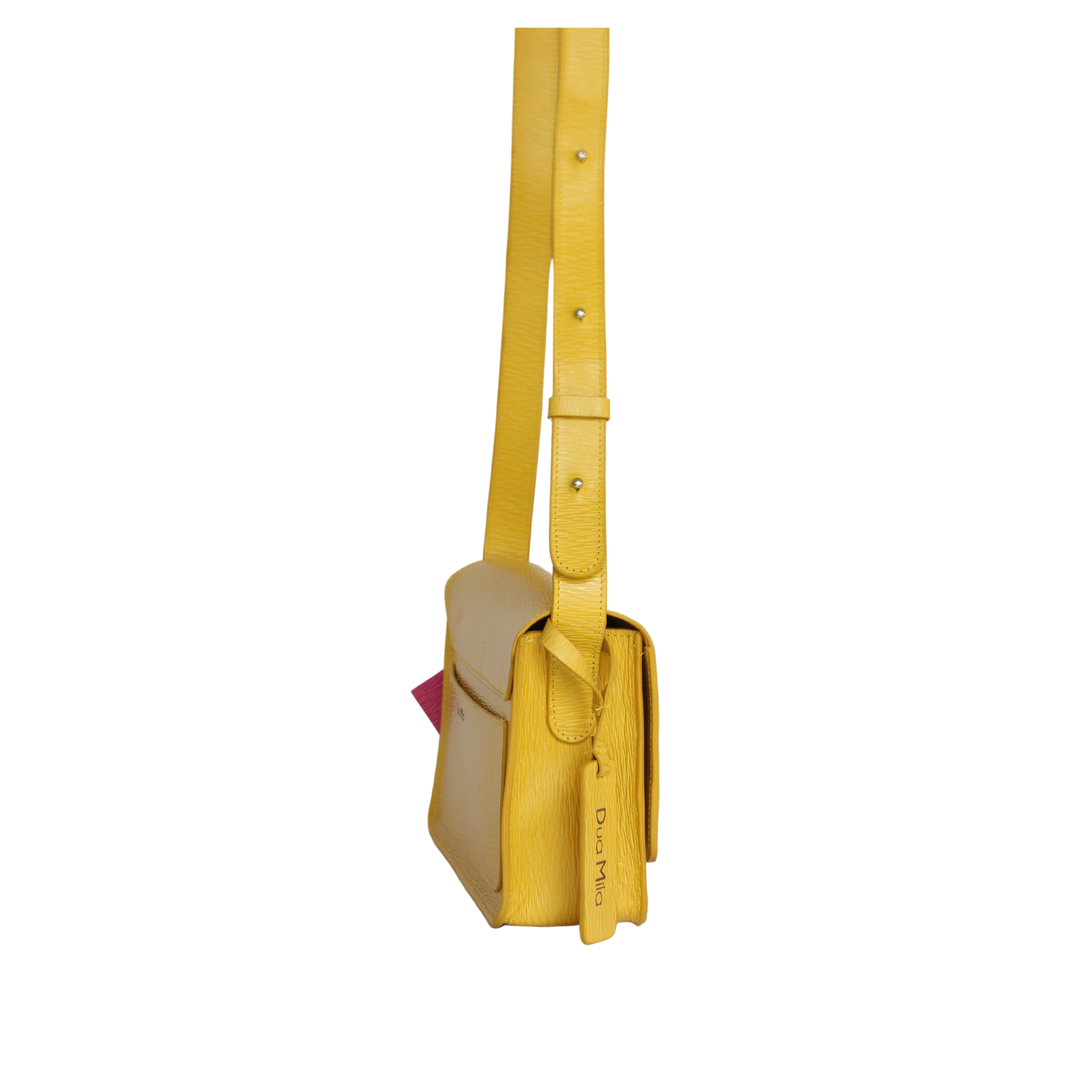 Crossbody Dua Mila Colección Cristina Piel Asa Larga Amarillo