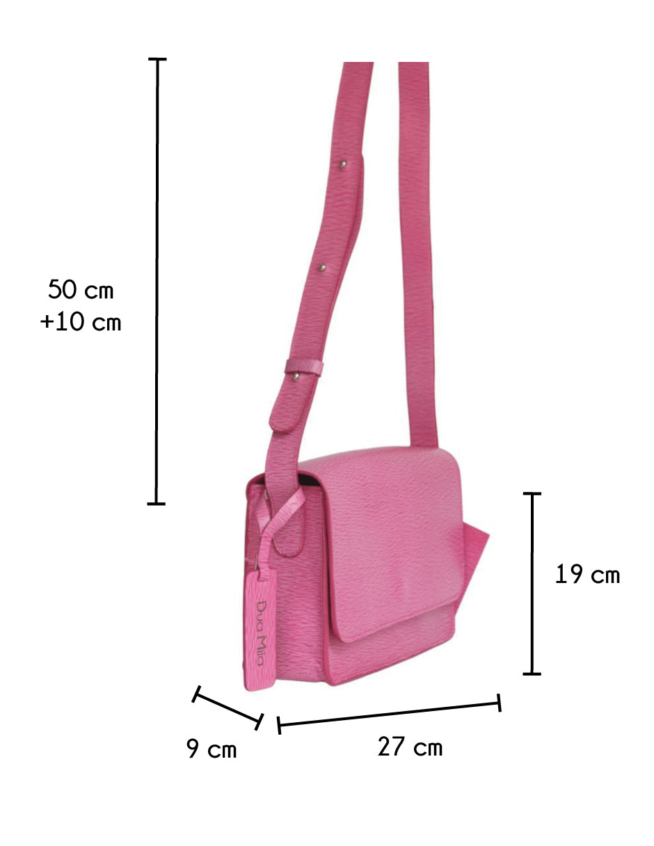 Crossbody Dua Mila Colección Cristina Piel Asa Larga Rosa